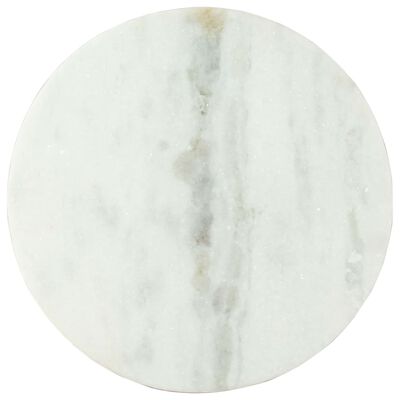 vidaXL Salongbord hvit og svart Ø50 cm ekte solid marmor