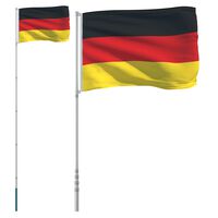 vidaXL Tysk flagg og stang 5,55 m aluminium