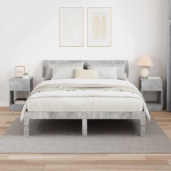 vidaXL Avlastningsbord 2 pcs Betonggr&aring; 30,5 x 30 x 45 cm