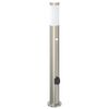 vidaXL Pullertlampe med sensor og stikkontakt 80 cm rustfritt st&aring;l IP44