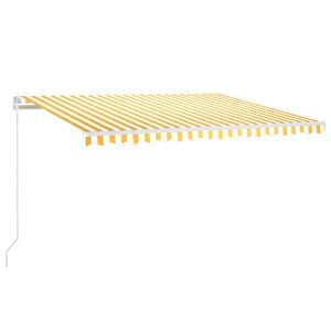 vidaXL Automatisk uttrekkbar markise 450x300 cm gul og hvit