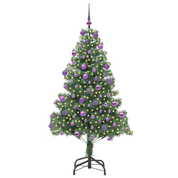vidaXL Juletre med 300 LED med stativ gr&oslash;nn 180 cm PVC