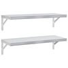 vidaXL Vegghyller 2 stk 75x30 cm s&oslash;lv rustfritt st&aring;l