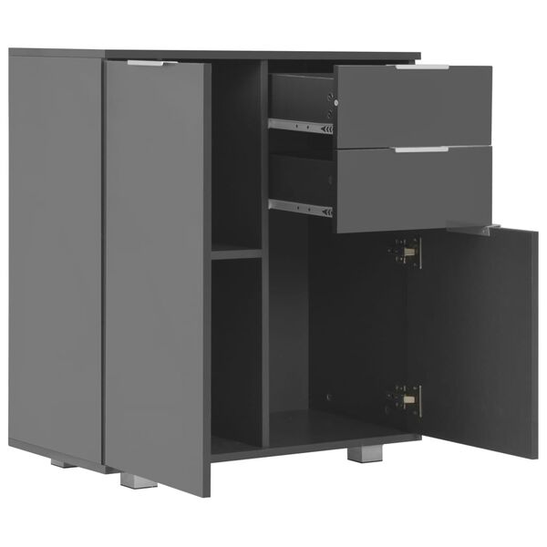 vidaXL Skjenk h&oslash;yglans gr&aring; 71x35x80 cm sponplate