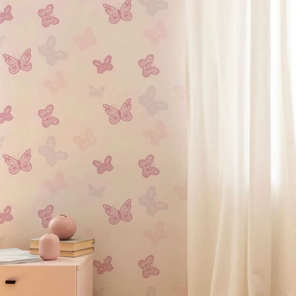 Kids at Home Veggpanel Butterfly pink 100114