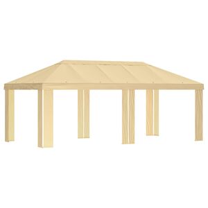 vidaXL Gazebo Deksel 6 x 3 m Krem Polyester 190 gsm