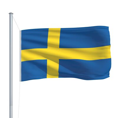 vidaXL Svensk flagg og stang aluminium 6,2 m