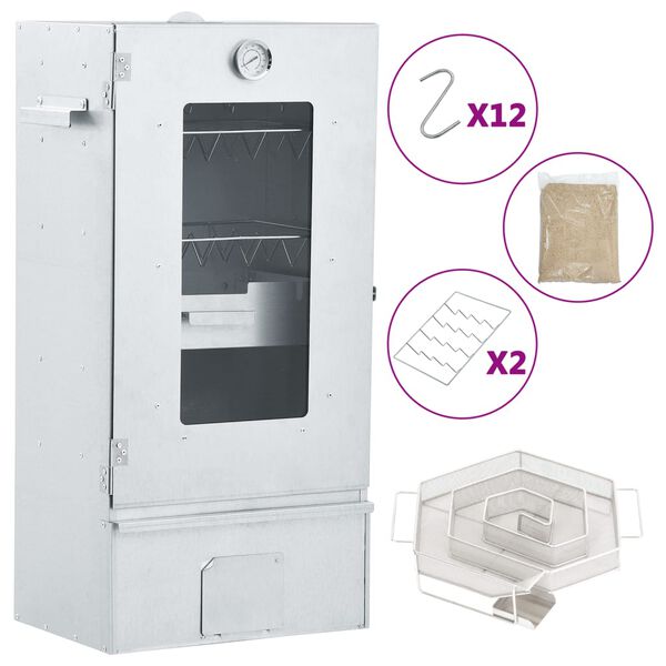 vidaXL Ovnsr&oslash;yker med kaldr&oslash;ykgenerator galvanisert st&aring;l