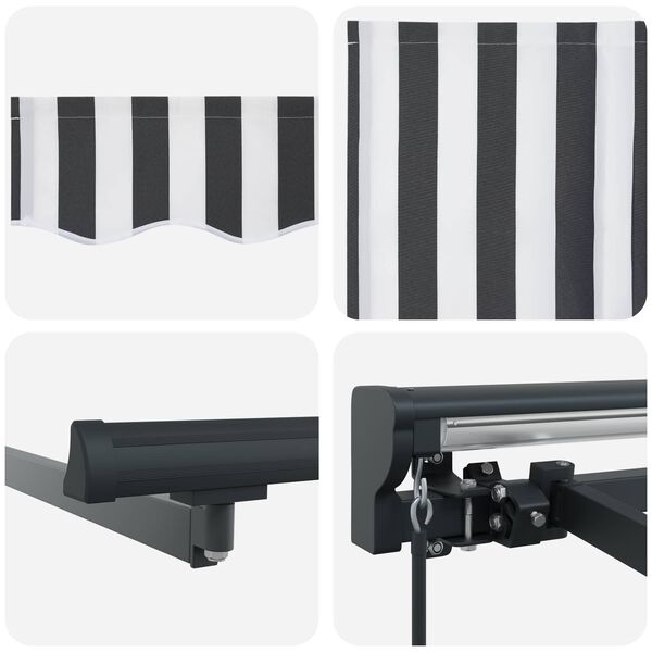 vidaXL Innvendbar Markise Antrasitt og Hvit 400 &times; 300 cm