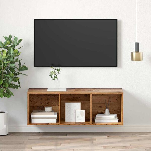 vidaXL TV-benksett Gamle tre 37 x 37 x 107 cm Konstruert tre