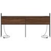 vidaXL Oppbevaringshodegjerde med Ladeplass brun eik 203 x 15 x 98 cm