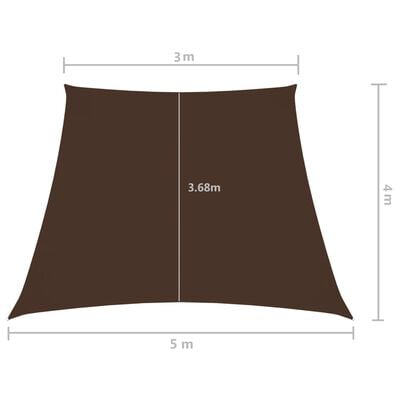 vidaXL Solseil oxfordstoff trapesformet 3/5x4 m brun