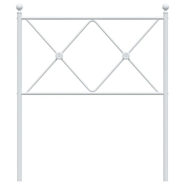 vidaXL Utskiftbar sengegavl i metall hvit 80 cm