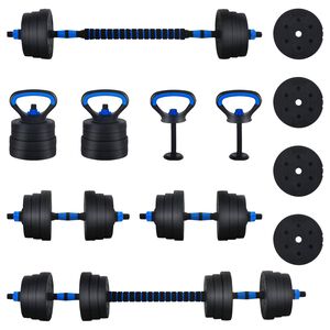 vidaXL 4-i-1 Manualsett 30kg Svart og Bl&aring; Sement og jernsand