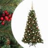 vidaXL Kunstig juletre med julekuler 150 cm 150 LED-lys Varmhvit