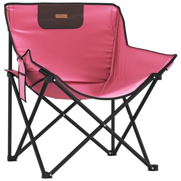 vidaXL Campingstoler med lomme 2 stk sammenleggbar rosa