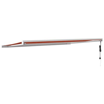 vidaXL Uttrekkbar markise oransje og brun 5x3 m stoff og aluminium