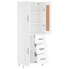 vidaXL Highboard hvit 69,5x34x180 cm konstruert tre