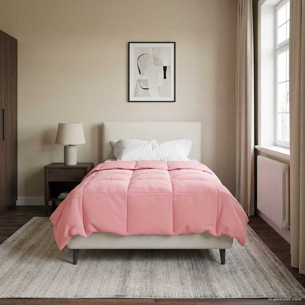 vidaXL Full &aring;r dyne Quilted Rosa 155 x 200 cm Mikrofiber
