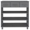 vidaXL Konsollbord HAMAR mørkegrå 90x35x90 cm heltre furu