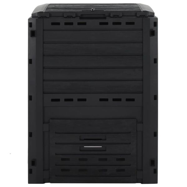 vidaXL Kompostkasse til hage svart 280 L polypropylen