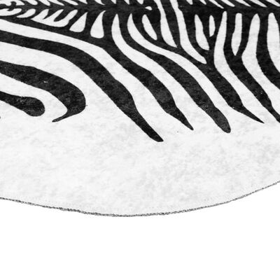 vidaXL Teppe svart og hvit 120x170cm sebramønster vaskbart sklisikkert