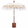 vidaXL Balinesisk parasoll med base Krem og brun &Oslash; 210-220 cm