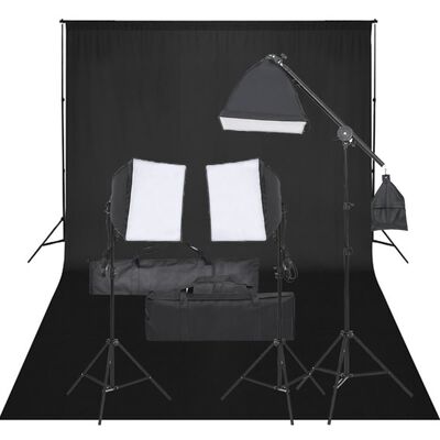 vidaXL Fotostudiosett med lyssett og bakgrunn
