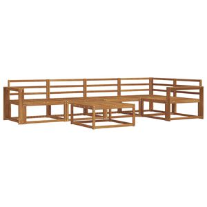 vidaXL Utend&oslash;rs sofa-sett 6 pcs Naturlig Solid akasietre