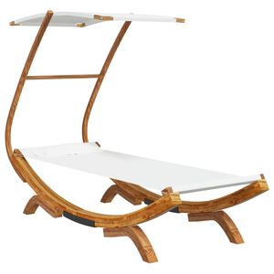 vidaXL Loungeseng med baldakin 100x190x134 cm b&oslash;yd heltre kremhvit