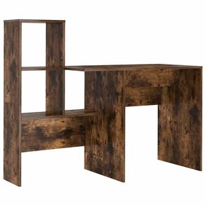 vidaXL Skrivebord R&oslash;kt eik Konstruert tre 131,5 x 50 x 106,5 cm