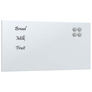 vidaXL Veggmontert magnettavle hvit 60x30 cm herdet glass