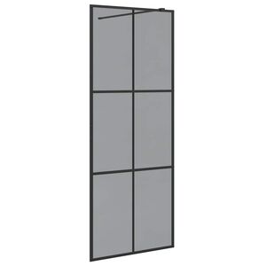 vidaXL Walk-in Dusjvegg Svart 80 x 195 cm herdet glass
