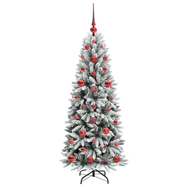 vidaXL Kunstig juletre med 150 LED Hvit 120 cm PVC, plast, st&aring;l og PE