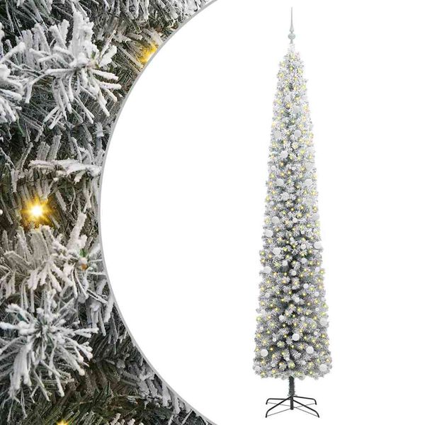 vidaXL Kunstig juletre med 300 LED gr&oslash;nn 300 cm PVC og st&aring;l og plast