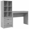 vidaXL Skrivebord Gr&aring; Sonoma 145,5 x 40 x 127 cm 2 stk.