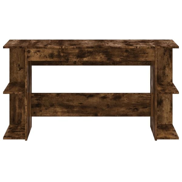 vidaXL Skrivebord røkt eik 140x50x75 cm konstruert tre