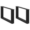 vidaXL Salongbordben U-formet 2 stk svart 70 x (30-31) cm st&aring;l