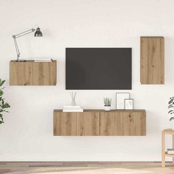 vidaXL TV-benksett 4 pcs artisan eik 30.5 x 30 x 60 cm Konstruert tre