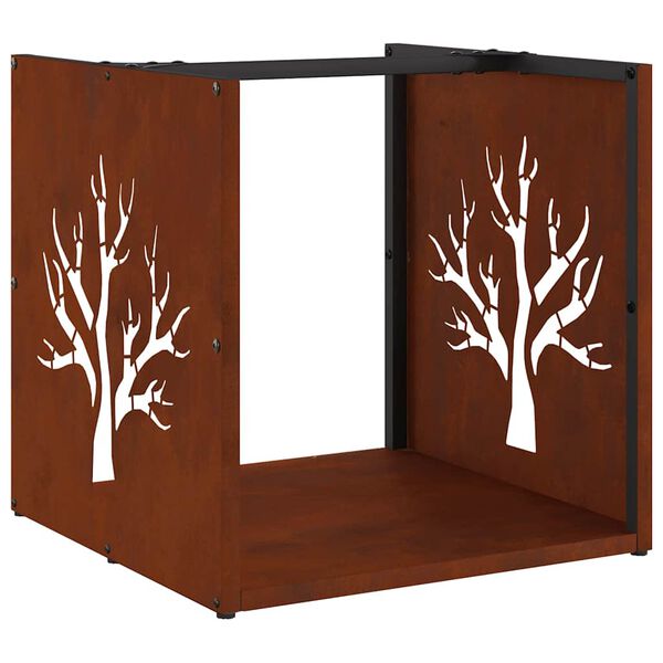 vidaXL Vedstativ 40x40x40 cm oksidert st&aring;l