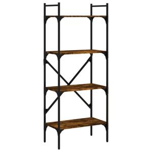 vidaXL Bokhylle 4 etasjer r&oslash;kt eik 56x31,5x138,5 cm konstruert tre