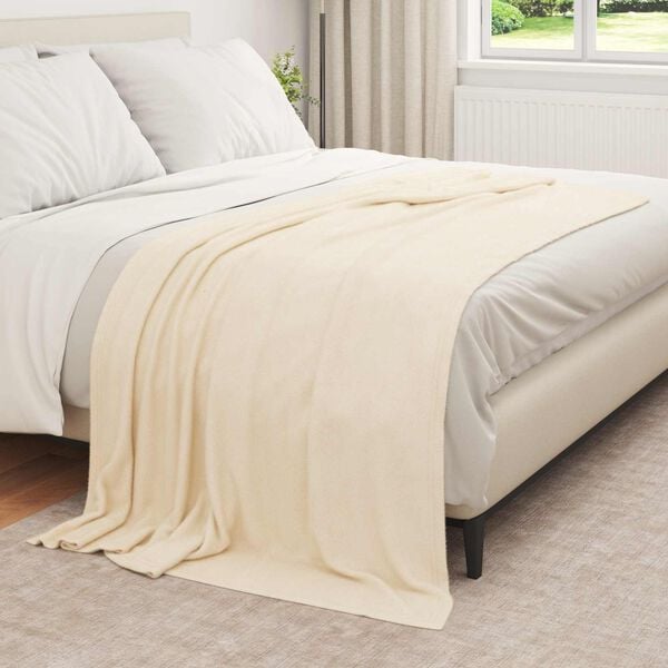 vidaXL Kastteppe Krem 210 x 140 cm Fleece