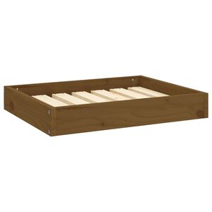 vidaXL Hundeseng honningbrun 61,5x49x9 cm heltre furu