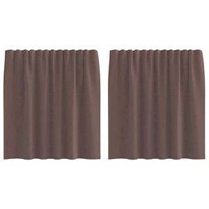 vidaXL Voile gardiner med stanglommer 2 stk brun