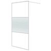 vidaXL Dusjvegg hvit 100x195 cm klart ESG-glass
