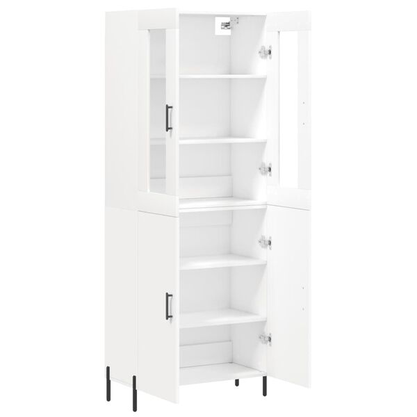 vidaXL Highboard hvit 69,5x34x180 cm konstruert tre