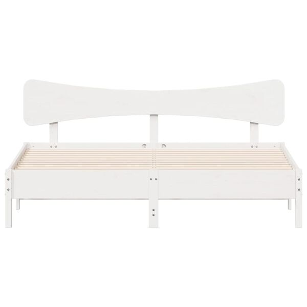 vidaXL Sengeramme uten madrass hvit 160x200 cm heltre furu