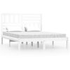 vidaXL Sengeramme hvit heltre furu 140x190 cm