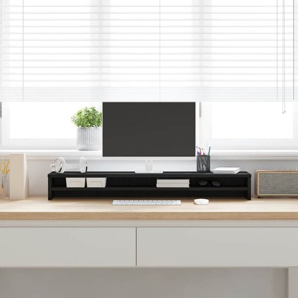 vidaXL Skjermstativ svart eik 100x24x13 cm konstruert tre
