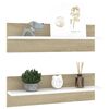 vidaXL Vegghyller 2 stk hvit og sonoma eik 60x11,5x18cm konstruert tre